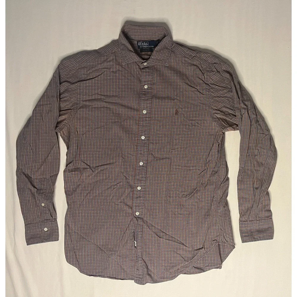 Polo Ralph Lauren Stanton Oxford Shirt Men's Size Large Plaid Long Sleeve Button